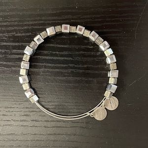 Alex and Ani silver tone clear iridescent silver bead bracelet